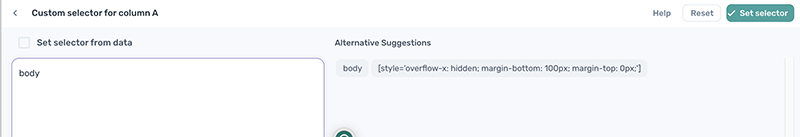 axiom.ai adding a custom selector